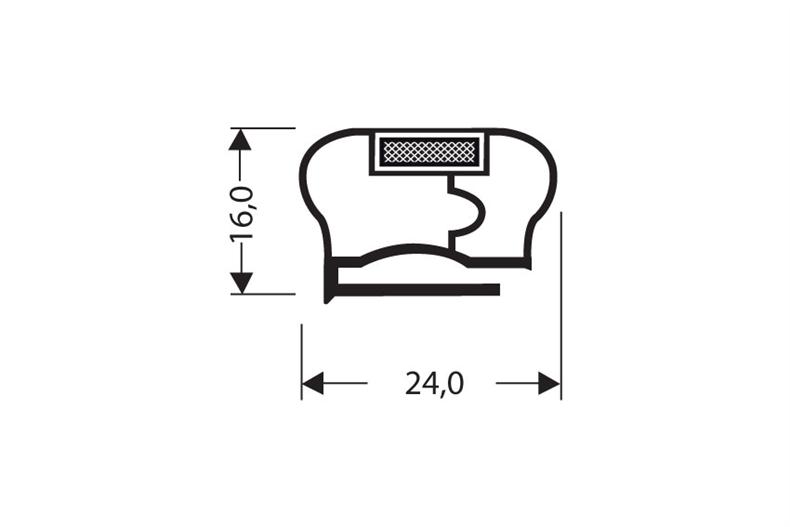 Profil plat avec aimant m18 - 2.55mtr/lng 