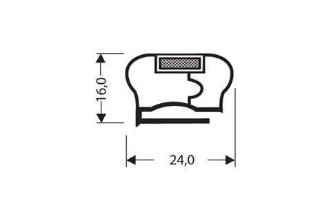 Profil plat avec aimant m18 - 2.55mtr/lng
