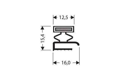 Profil plat avec aimant m18 - 2.55mtr/lng