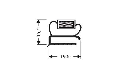 Profil plat avec aimant m25 - 2.55mtr/lng