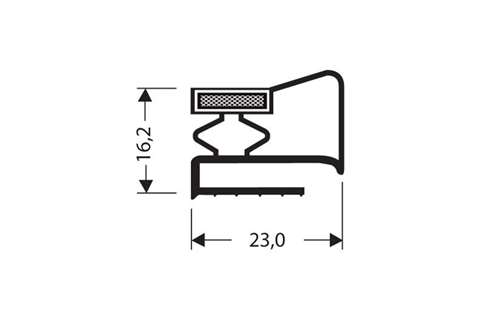 Profil plat avec aimant m25 - 2.55mtr/lng