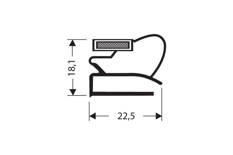 Flachprofil inkl. Magnet M18 - 2.55mtr/lng 