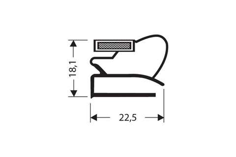 Profil plat avec aimant M18 - 2.55mtr/lng