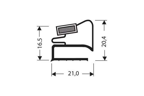 Profil plat avec aimant m25 - 2.55mtr/lng