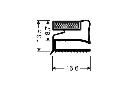 Profil plat avec aimant c25 - 2.6mtr/lng