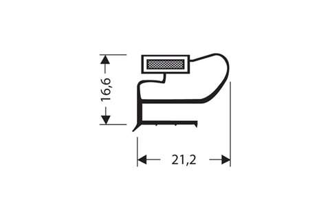 Profil plat avec aimant m25 - 2.55mtr/lng