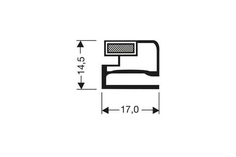 Profil plat avec aimant m15 - 2.55mtr/lng