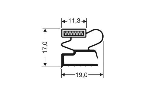 Profil plat avec aimant m15 - 2.5mtr/lng