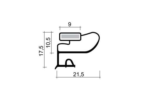 KRAALPROFIEL MET MAGNEET - 2550MM/LNG INCLUSIEF MAGNEET M25