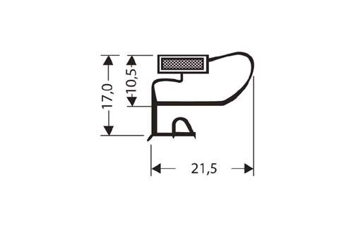 Profil à perle aimante - 2550mm/lng - avec aimant m25