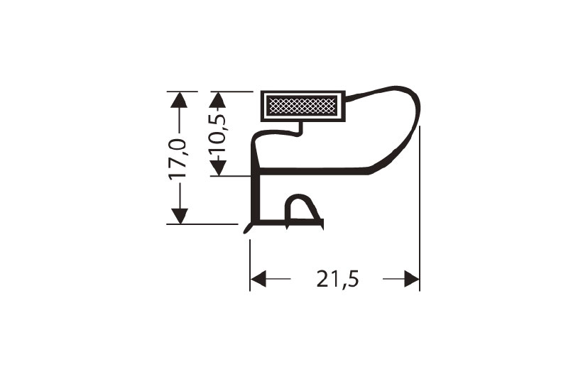 Profil à perle aimante - 2550mm/lng - avec aimant m25 