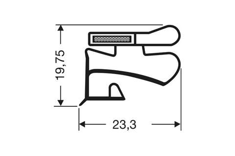 KRAALPROFIEL MET MAGNEET - 2550MM/LNG INCLUSIEF MAGNEET M25