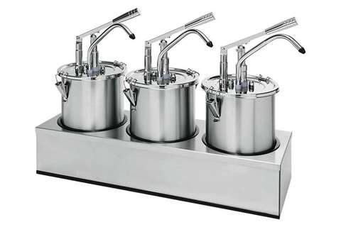 Premium Edelstahl Soßenspender - Inkl Behälter und Deckel, Set 3
