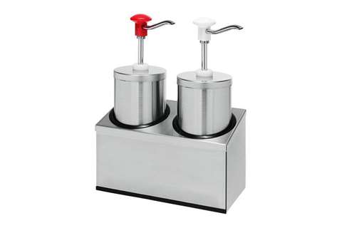 Standard Edelstahl Soßenspender - Inkl Behälter 2.25l und Deckel, Set 2