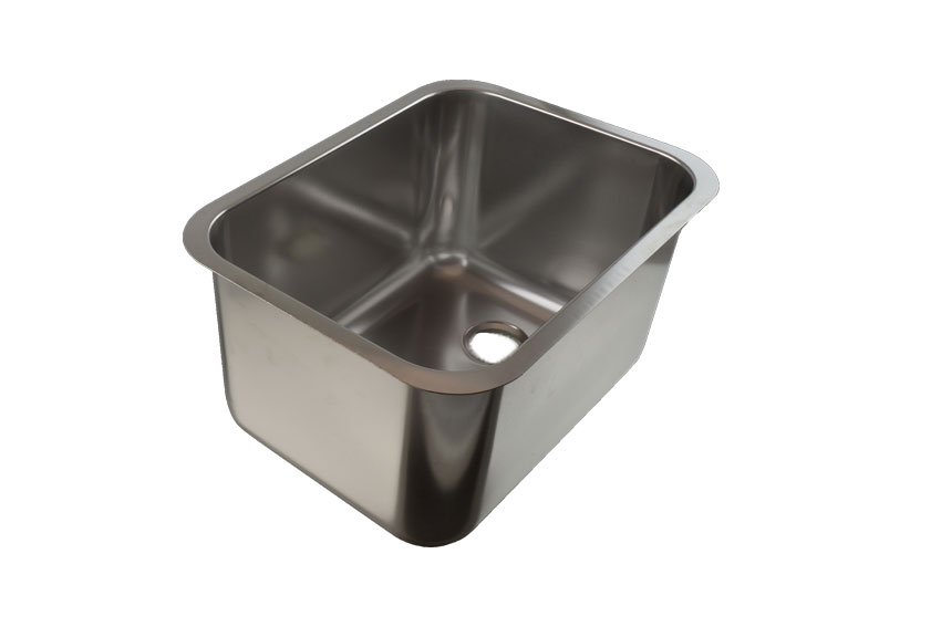 Cuve à souder 400x290x235mm - AISI304 - sans trop-plein - evacuation centrale 