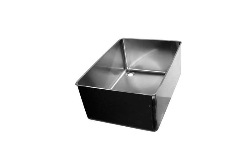 Inlasspoelbak 500x800x375mm - AISI304 - links - zonder overloop - R40 