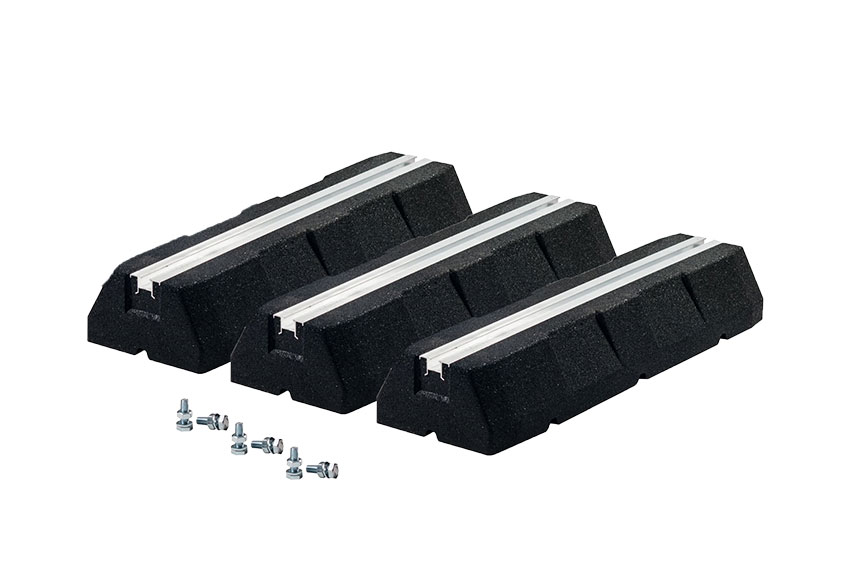 Montageschiene gummi 600x130x95 inkl. Armaturen - M10 - 3pce/pck 