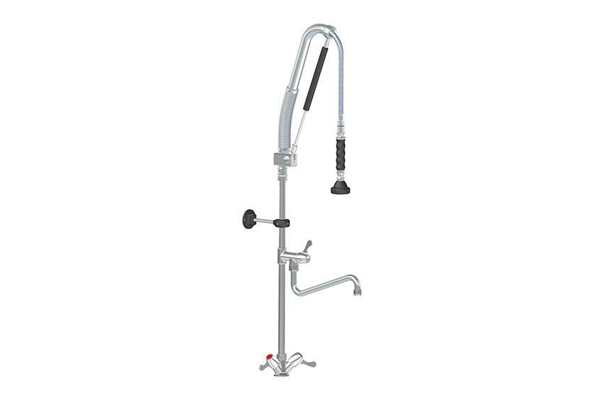 Mono-hole pre-flush table model - incl 1/4 turn interm. faucet - with pump 
