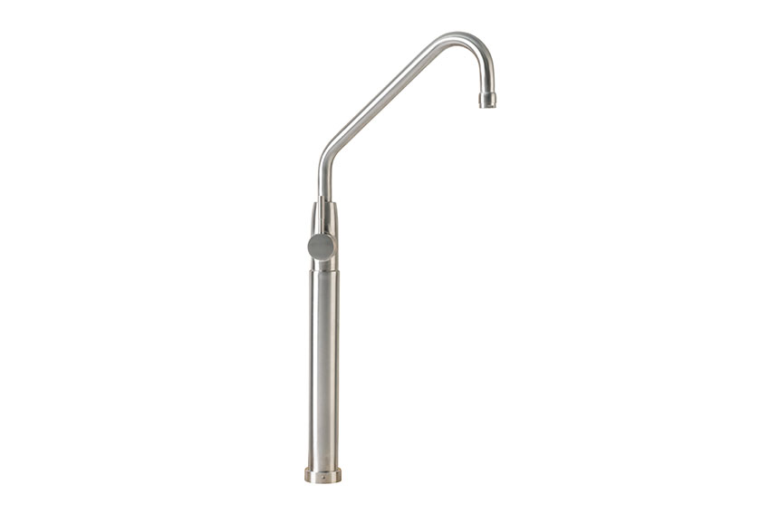 Pentola TM stainless steel single lever column faucet with L-shaped spout 300 mm 