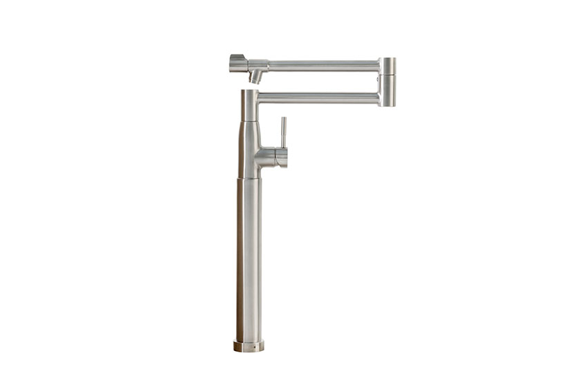 Pentola CS stainless steel single lever column faucet with swivel spout up to 550 mm 