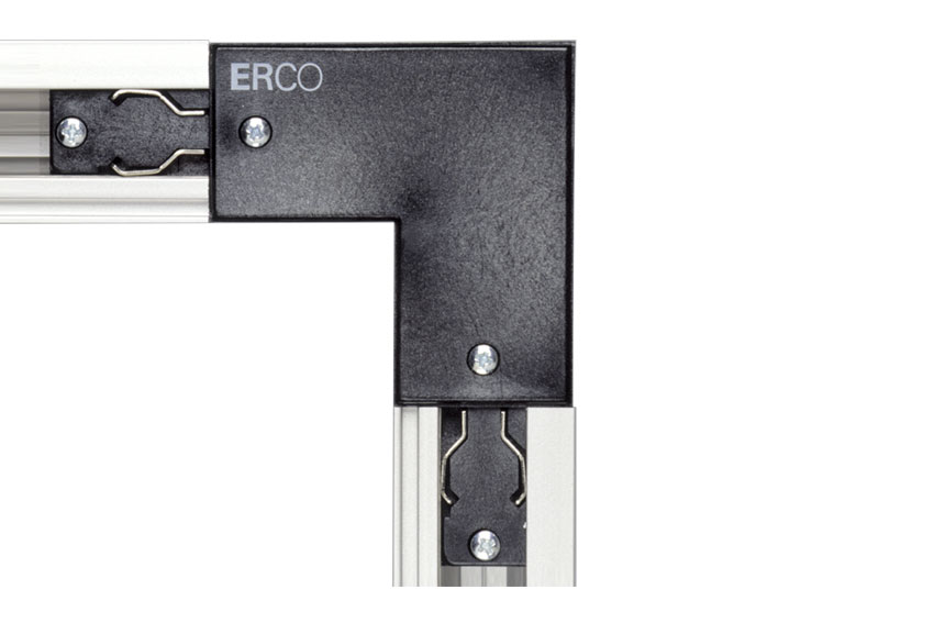 Erco track raccord d'angle - mise à la - terre inter. - pr lampes chauff linum 