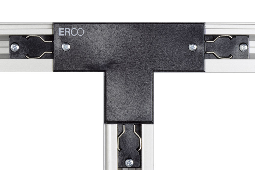 Erco track connexion en t - mise à la - terre gauche - pr lampes chauff linum 