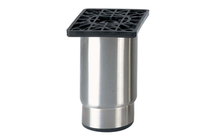 Pied réglable ecoline - 115mmh -100x80mm - plaque abs - semelle synth. noire 