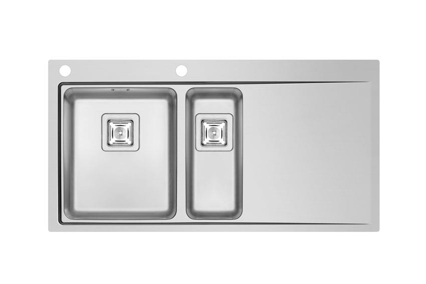 Dessus de plonge maronia 1000x520 droite - 2xcuve 340x400x200mm/170x400x140mm 