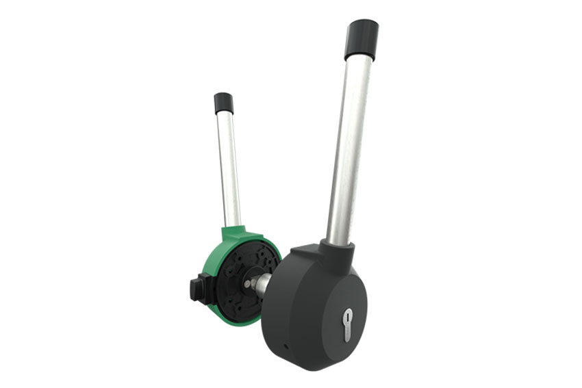 7506 levier complet avec cylindre g/d - panneau 80mm 