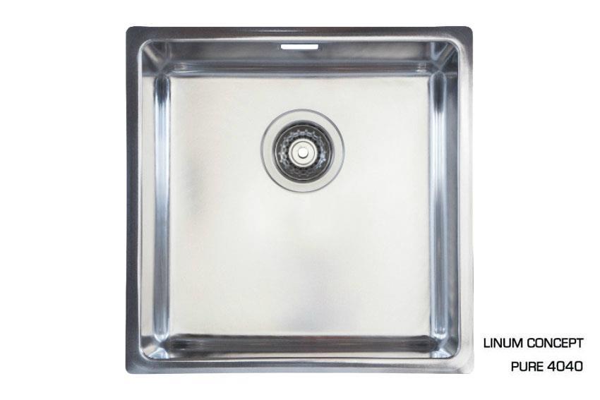 Spülwanne 400x400x200mm R15 - Poliert - 115/88 Abfluss - mit Zubehor 