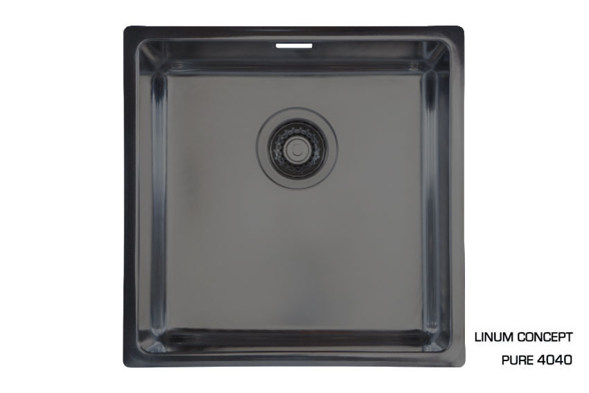 Sink 400x400x200mm r15 - polished - 115/88 drain - accessories incl. 