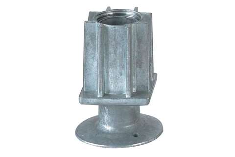 Inbuisvoet 40x40mm - zamac naturel - flens