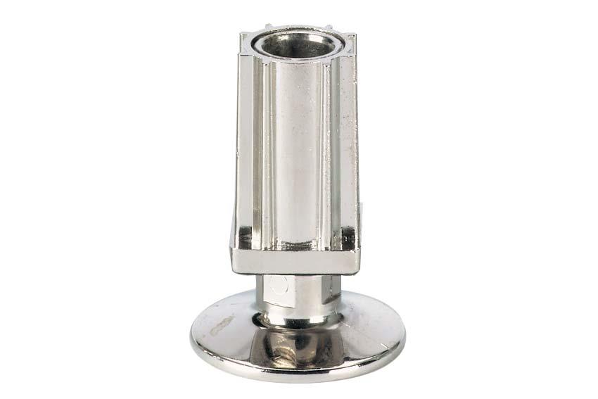 Adjustable feet 30x30mm - nickel plated - with flange 