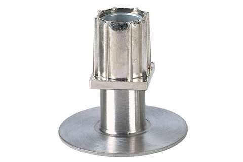 Inbuisvoet 40x40mm - zamac vernikkeld - flens ø90mm