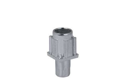 Inbuisvoet 40x40mm - zamac vernikkeld - + RVS regelstuk