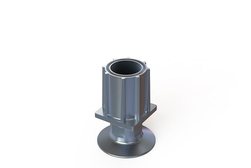 Adjustable feet 40x40mm - aluminium - flange 