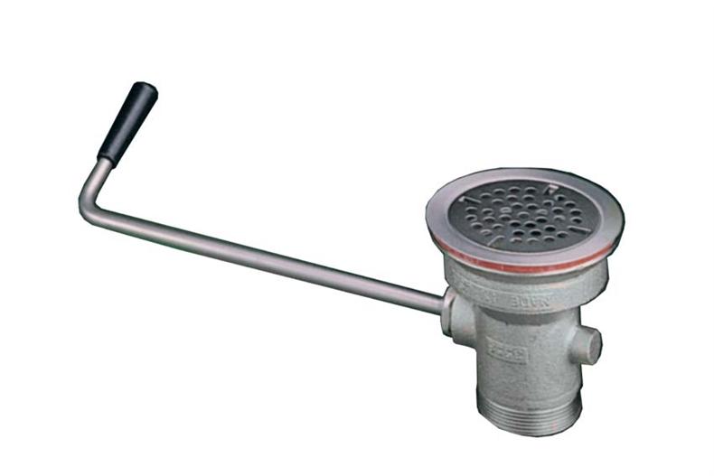 Ablaufventil Spülb. mit Gebogenem Hebel - Ohne Anschluss für Überlauf 