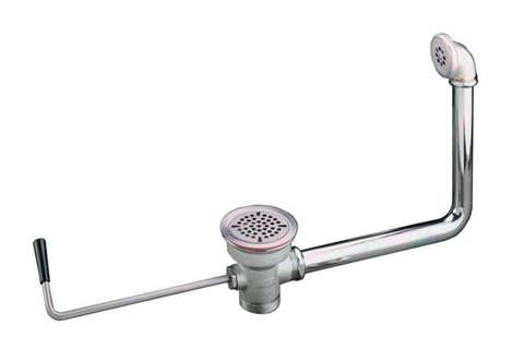 Afvoer spoelbak met gebogen draaihendel - met complete overloopkit - 1-1/2"