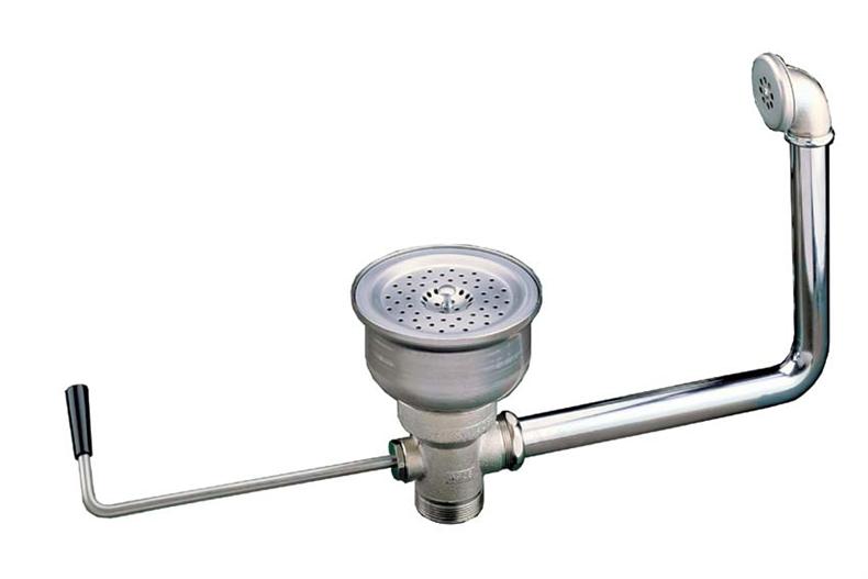 Afvoer spoelbak met gebogen draaihendel - met complete overloopkit - 2" 