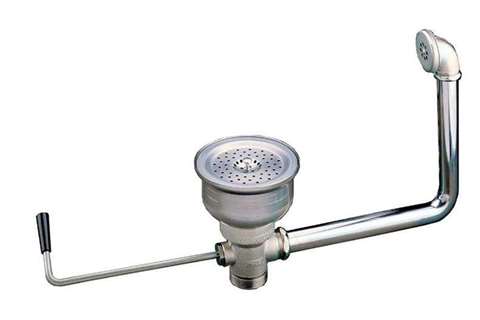 Afvoer spoelbak met gebogen draaihendel - met complete overloopkit - 1-1/2"