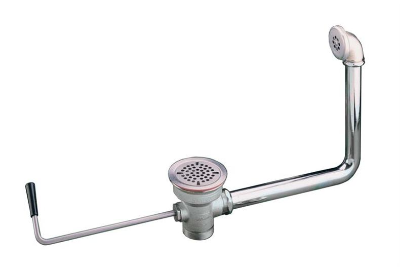 Ablaufventil Spülb. mit Gebogenem Hebel - mit Komplettem Überlaufkitt 