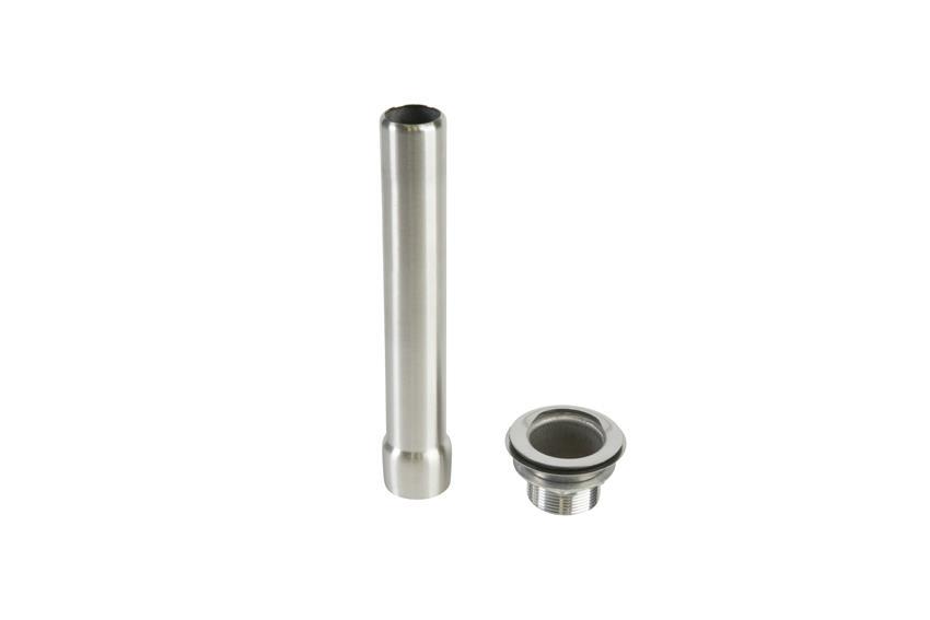 Set st.st. overflow tube + waste 1'1/2 - h 220mm - AISI304 