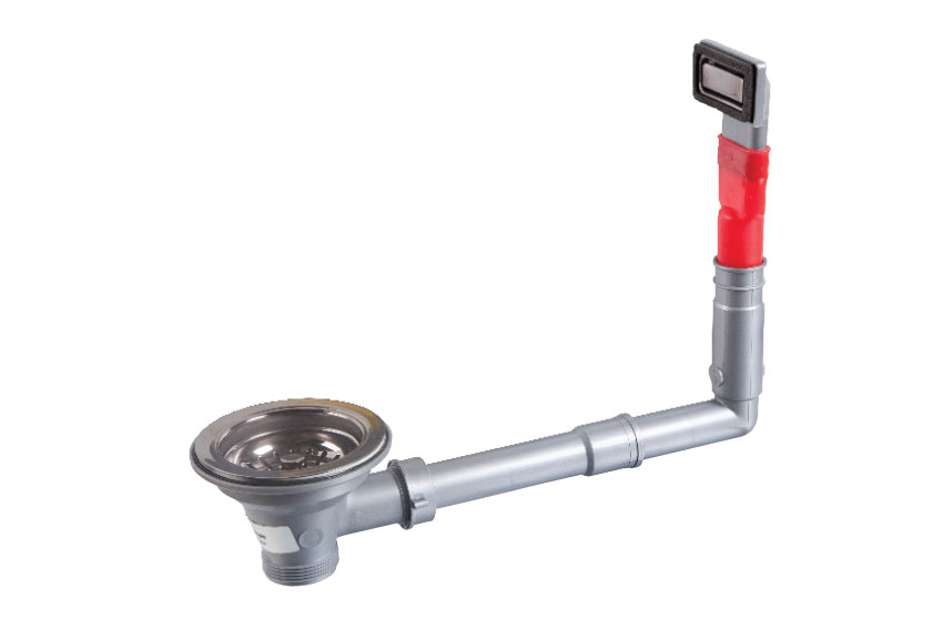 Afvoer- en overloopset voor spoelbakken - max 200mm diep/ afvoeropening 3 1/2' 