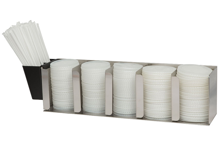 CNS Deckel- &amp; Trinkhalmspender -5 Fächer - Einschließlich L1035 