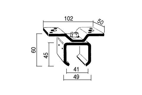 Support de rail plafonnier - inox