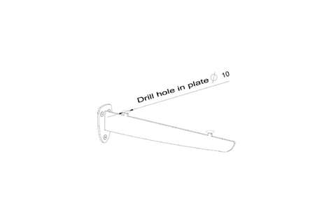 CNS Konsole Fur Wandbefestigung 90° - Inkl. Klipsen - für Brett