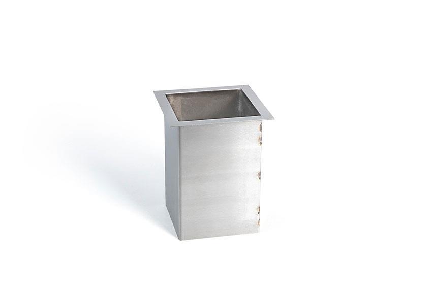 Edelstahl Abfallrohr - 110x110mm - mit Flansch 15mm 