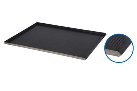Baking tray aluminium 80/60 teflon - 3 borders 23mm + 1 inclined 1,5mm