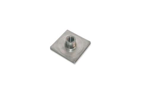 RVS AISI 304 aanlasplaat buis 35x35mm - met draadinzetstuk m10 - 12mmh