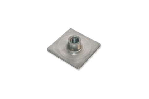 RVS AISI 304 aanlasplaat buis 40x40mm - met draadinzetstuk m10 - 12mmh